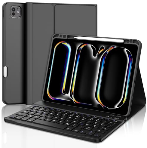 SENGBIRCH Bluetooth Tastatur für iPad 11. A16/10. /Air/Pro/Mini/iPhone - Deutsche Tastatur für Samsung/Lenovo/Huawei/Honor/Xiaomi und Android Tablet,Ultra-dünn mit Type-c Kabel, Schwarz