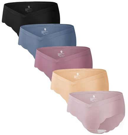 Angelhood 5 Pack Seamless Maternity Underwear, Pregnancy Postpartum Panties