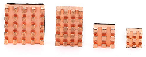 Kühlkörper aus Reinem Kupfer, Kühlkörperzubehör für Raspi Pi 4B 1G 2G 4G, mit Professionellem Design, 4 Stück Kühlkörper, aus Hochwertigem Material, für Raspi Pi (Kühlkörper aus