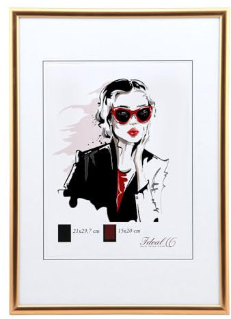 Moderner Glas Bilderrahmen NLS aus Kunststoff Perfekt für Fotos, Poster und Wanddeko Collage Design: Farbe: Kupfer | Format: 30x40