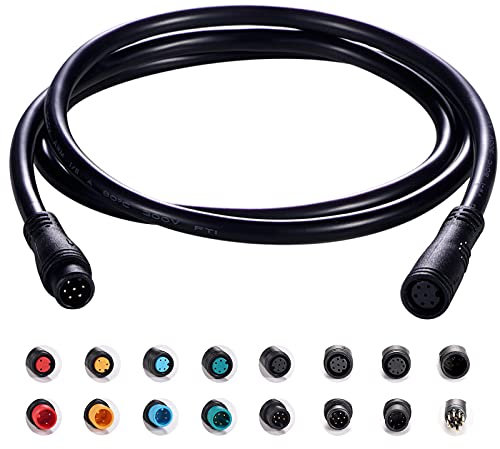 baluoqi Verlängerungskabel 6Pin wasserdichter Stecker für elektrisches Fahrrad Licht/Gas/Ebrake/Ebike Teile Verlängerungskabel (6pin, 50cm)