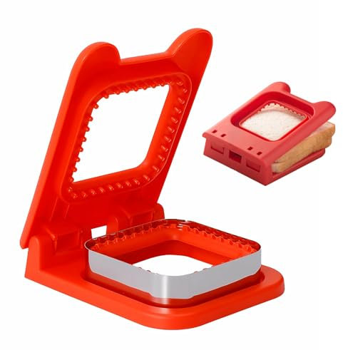 1 Stück sandwich ausstecher kinder, Rot Quadrat brotausstecher, Sandwich formen, metal toast sealer, diy cutting schneider,Für Lunchbox Und Bento Kinder, Jungen, Mädchen
