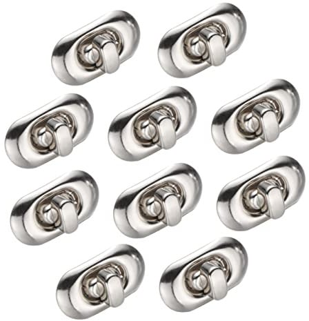 HAPINARY 10pcs Purse Turn Lock Craft Purse Lock Turn Lock Fastener Purse Making Purse Latches Locks Belt Zipper Locks Clasp Turn Lock Hardware Bracelet Purse Lock Twist Bag Strap Silver