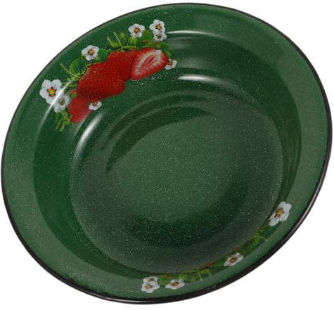 Angoily Enamel Mixing Bowl Extra Enamelware Salad Bowl for Vegetables Laundry Soup and Mixing Dough Elegant Design Easy to Clean Versatile Kitchen Essential
