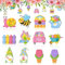 12 Stück Holzanhänger Frühling, Holzanhänger Blumen, Wichtel Holz Anhänger, Ostern Basteln Holz, Frühlingsdeko Holz Bunt, Frühlings Deko für Ostern Heimdekoration (Rosa)