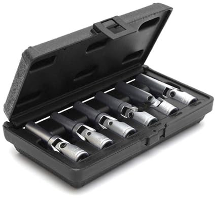 Autojack 6 Piece Long Glow Plug Metric Socket Set 3/8 Drive, Universal Fit Spark Plug Removing Joint Sockets 8mm to 16mm