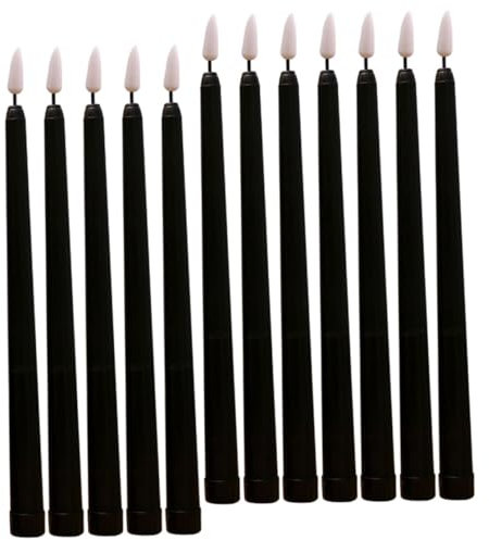 CRILSTYLEO 12 Stück LED Stabkerzenlicht Flammenlos Batteriebetrieben Warmweißes Licht Ideal Für Weihnachts Und Hochzeitsdekoration Sicher Für Kinder Und Haustiere Stimmungsvolle