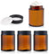 TOKSEO 4 Stück 150ml Amber Glas Leerdose, Cremedosen zum Befüllen, Große Apothekerglas Kosmetisches Glas, Cremetiegel Salbendosen Braunglas, Braunen Glasbehälter mit Deckel und Liner