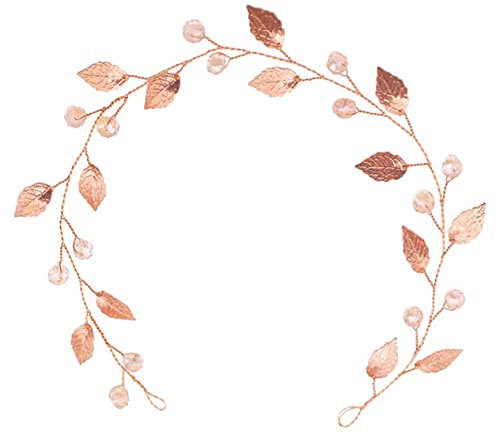 Beaupretty Bridal Headband Leaf Rhinestone Wedding Hair Accessory for Bride Bridesmaid