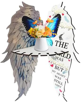 Schmetterlingsflügel -Eckregal, Eckregal, Schmetterling Schwimmendes, Schmetterlingsregal, Dekorative Engel Flügel Ecke Holzausstellungsständer - Schwimmendes Lagerregal, Wohnzimmer Kostenlos Ho