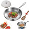 Poêle à Frire Titanium Martelé Pro avec Couvercle – Grande Poêle Titanium Antiadhésive pour Cuisine, Ultra-Résistante | Poêle Nutri pour Induction et Tout Type de Feux (Couvercle Inclus, S-26cm)