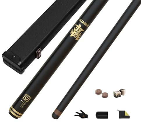 Taco de Billar 145CM Snooker Palo de Billar Punta de 10.2MM Carbono y Fibra de Vidrio Profesionales Pool Cue con Cue Case,18oz(Color:#2)