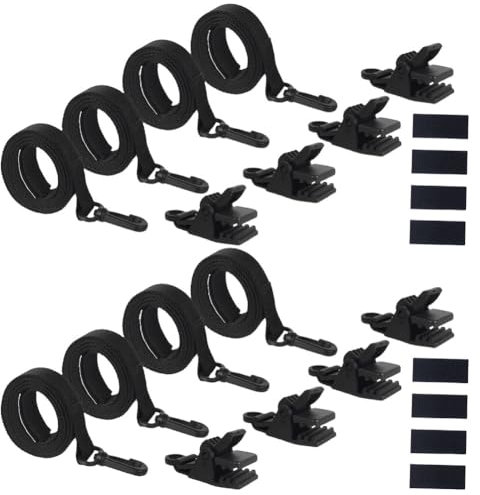 LYEAA Kit de fixation pour bâche solaire de piscine 24 pièces avec sangles et clips de fixation pour piscine enterrée