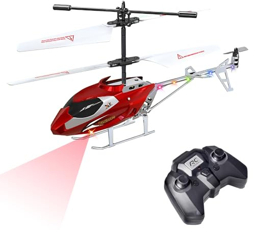 KBIBCK Hubschrauber Ferngesteuert, 2.4G Ferngesteuerter Hubschrauber, RC Helikopter Spielzeug Drinnen mit LED-Licht, 3.5 Kanäle Indoor Helikopter Ferngesteuert, Geburtstagsgeschenke für Kinder Jungen