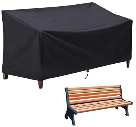 BAIFULAI Gartenbank Abdeckung, 190x66x89cm Schutzhülle für Gartenbank, 4 Sitzer 210D Oxford Wasserdicht Winddicht UV-Beständig, Abdeckung Gartenbank zur Abdeckung Terrassenbänken, Rattanmöbelbänken