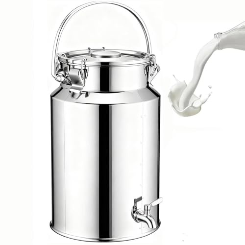 aliooila Stainless Steel Sealed Bucket 5-88 Gallon,Seal Milk Storage Milk Churn Wine Pail Bottle Tea Barrel,Capacity-3L