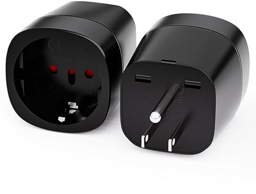 USA Adapter Steckdose, 3 Stück Reiseadapter USA, Adapter US Deutschland Stecker, Typ B Reisestecker Stromadapter, für EU auf Amerika/Mexiko/Kanada, Schwarz