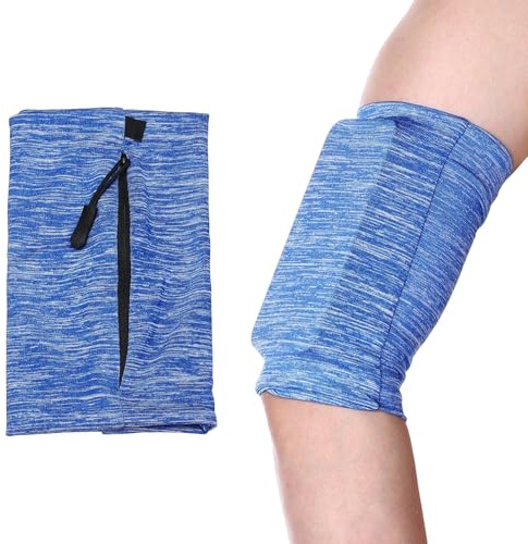 YELARXI Running Armband Sleeve, Phone Holder with Zipper S Dark Blue | Elastic Universal Lightweight,Cell Phone Arm Band,Fit for Hiking,Cycling,Exercise Workout