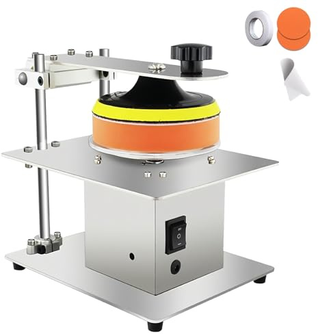 Disc Repair Cleaning Machine, Electric Bench CDs Sander for Scratch Repair & Data Recovery, 200W, 1000-6000rpm Adjustable, 2 Polishing Cotton