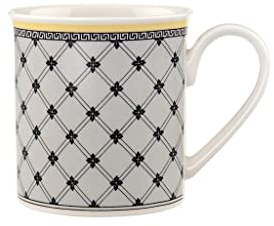 Villeroy und Boch Audun Promenade Kaffeebecher, 300 ml, Höhe: 9,1 cm, Premium Porzellan, Weiß/Bunt