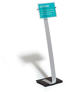 Durable Präsentationsständer Crystal Sign Stand A4, für Hoch- und Querformat, 481823