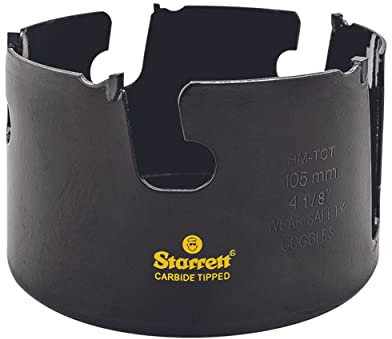 Starrett Tungsten Carbide Tipped Holesaw - MPH0418 Multi Purpose Cut TCT Hole Saw Cutter - For Wood MDF Plastics Ceramic Wall Tiles - 105mm