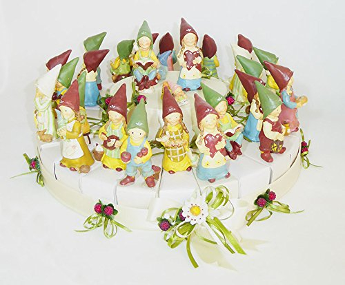 Tarta bombonera con gnomos de resina, 24 porciones más centrales