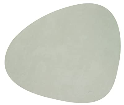 Lind DNA Tischset Curve L Recyceltes Leder Nupo Olive Grün, Maße: 37cm x 44cm, 983572