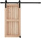 CCJH 6.6FT 203cm Binario per Porta Scorrevole Nero Kit Esterno Muro Accessori con Regolabile Guida Porte Scorrevoli Pavimento