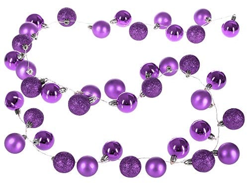 CASARIA® Christmas Bauble Fairy Lights | 40 LEDs | 40 Purple Baubles | 2m | Timer | Indoor & Outdoor | 8 Light Effects | Christmas Tree String Lights & Decorations
