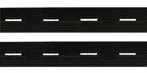 U.W. 2m Gummilitze Gummiband Lochgummi 25mm breit Schwarz Weiß 2 Meter Knopflochgummi (schwarz)