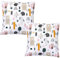 TupTam Kinder Kissenbezug Dekorativ Gemustert mit Hotelverschluss 2er Set, Farbe: Waldtiere, Größe: 80 x 80 cm