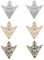 Chemise Collier Broche Boucle, Triangulaire Chemise Col Pin, Chemise Collier Angle Boucle, Broche Triangulaire, 3 Paires de Broches Accessoires Palais Rétro Motif Creux Col de Chemise Broche Boucle