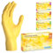 ARNOMED® Guanti nitrile L Giallo [100 pezzi] - Guanti monouso senza polvere e lattice - Guanti plastica usa e getta dermanytril - Per cucina, pulizia casa, alimenti e tattoo XS, S, M, L, XL