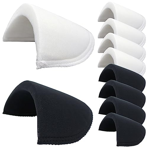 TiciKim 4 Paar Schulterpolster Shoulder Pads Schaum Schulterpolster für Damen und Herren Blazer Jacken Anzug Mäntel Sakkos Kleid Kleidung Nähen Zubehör (2 Paar Schwarz und 2 Paar Weiß)