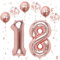 Foil Palloncini Numeri 18 Oro Rosa, VUCDXOP 101 CM Palloncino Numero 18/81, Grande Pallone Numero 18 Numeri Gonfiabili Compleanno Palloncino 18/81 Anni Festa Compleanno - Vola con l'Elio