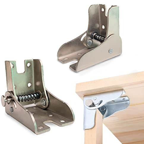 YIDELAI Bisagras de bloqueo (1 par) Soporte plegable multifuncional de 90 grados con autobloqueo para unir las patas de mesas y sillas plegables