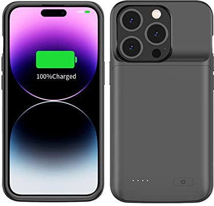 MIGAFEI Battery case for iPhone 14 Pro Max (6.7inch), 8500mah Rechargeable Battery Charging Case for iPhone 14 Pro Max Extended Battery Pack(black)
