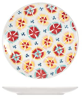 H&H Mix&Match Set 12 Piatti Piani, Stoneware, Colori Assortiti, 26 cm