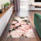 Bilderwelten Waschbarer Teppich Vintage rutschfest Blumen Rosa Pfingstrosen mit Blättern Läufer Wohnzimmer Schlafzimmer 80x40 cm