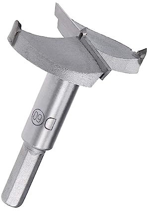 TOP-VIGOR 60mm Forstner Drill Bit, Tungsten Carbide Wood Auger Drill Bit Hole Saw Opener for Woodworking Hinge Hole Drilling Boring Bit Cutter Grey