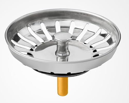 Ultra Kitchen Sink Strainer Plug - Stainless Steel, Thick & Durable Sink Plug Replacement, 80mm Hole Diameter, for Kitchen Sinks, Pop-Up Kitchen Sink Plugs & Strainers Sink Filter Basin Strainer (1)