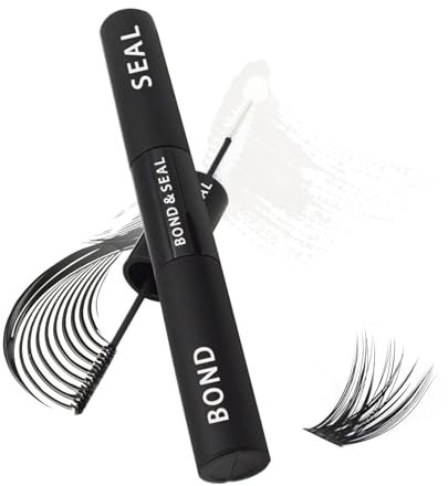 Bond and Seal Lash Glue 1 Piece Lash Bond and Seal Eyelash Bond and Seal 48-72 Hour Long Lasting Cluster Eyelash Glue Strong Holding Eyelash Adhesive and Sealing Waterproof (Black)