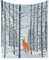 ABAKUHAUS Winter Weich Flanell Fleece Decke, Fox Walking auf Schnee Woods, Gemütlicher Plüsch Decke Werfen, 125 x 175 cm, Blaugrau Dunkelorange