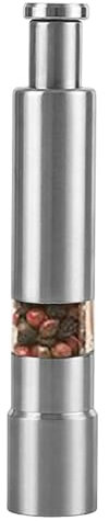 Salt and Pepper Grinder - Hand Held Salt, Portable Pepper Mill | Salt and Pepper Grinder with Push Button, Stainless Steel Base and Rod, 1/2 Piece