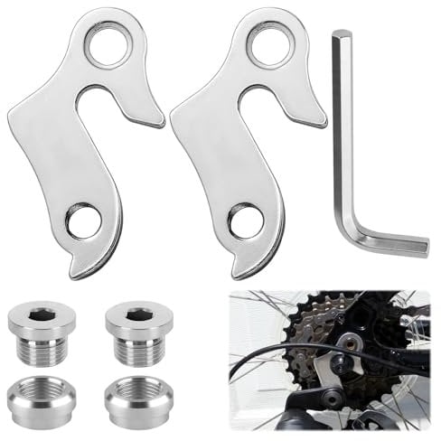 Derailleur Hanger,2 Sets Alloy Bicycle Rear Derailleur Hanger,Rear Gear Rear Derailleur,Mechanical Bike Rear Derailleur,Bicycle for Most Bicycles Bike Parts,Comes with Allen Key and Screws