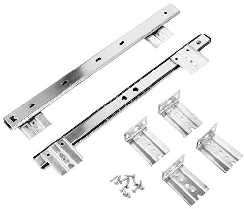 Housoutil Keyboard Desk Keyboard Tray Slide Drawer Track Mute Soft-Close Steel Ball Bearings Long-Lasting