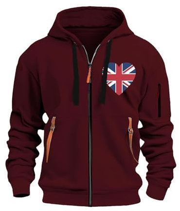 GDGTBNH Kaputzenhoodie Männer Blitzangebote Herren Pullover 3XL Männer Hoodie Kazak Herren Motorrad Jacke Herren Herbstjacke Herren Wasserdicht Klamotten Herren Hudi BVB-Fanartikel Rot XL