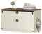 Hzuaneri Maison de Toilette Chat, Meuble Litiere Chat, Meuble à Litière avec Cloison Amovible, Maison pour Chats, Entrée Réversible à Gauche ou à Droite, 100 x 55 x 60 cm, Marron et Blanc CB84714X