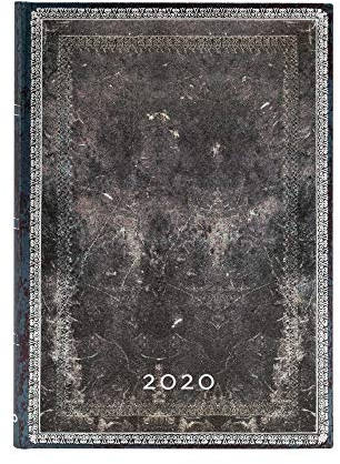 Paperblanks 12-Monatskalender 2020 | Mitternachtsstahl |Horizontal | Midi (180 x 130 mm)